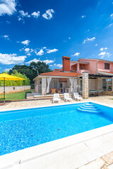 Croatia, Istria, Pula, holiday house with garden and pool
