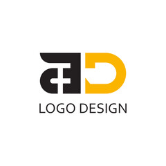 simple letter A D for logo company design