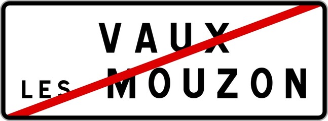 Panneau sortie ville agglomération Vaux-lès-Mouzon / Town exit sign Vaux-lès-Mouzon