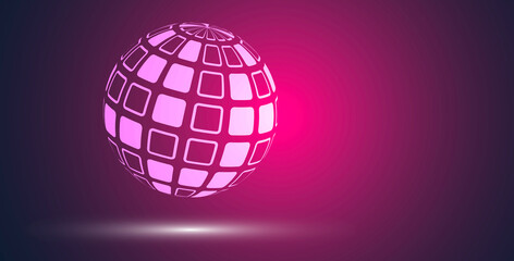 sfera, globo, pixel, informatica, digitale