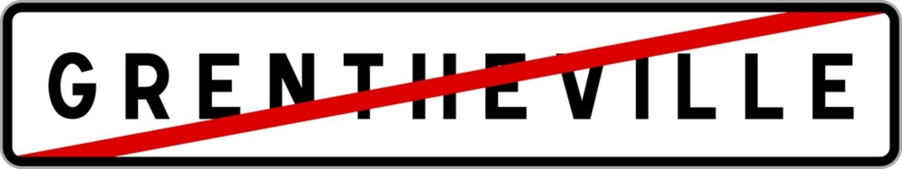 Panneau sortie ville agglomération Grentheville / Town exit sign Grentheville