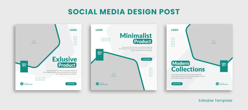 Set of Editable Template Social Media Instagram Design Post With Hexagon Frame, Green Tosca
Suitable for Post, Sale Banner, Promotion Product, Presentation, Fashion, Furniture, Travel, School