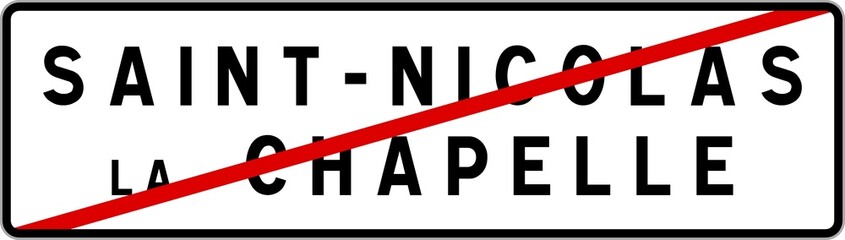 Panneau sortie ville agglomération Saint-Nicolas-la-Chapelle / Town exit sign Saint-Nicolas-la-Chapelle