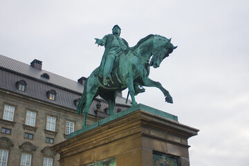 Fototapeta na wymiar Equestrian Statue of Frederick VII in Copenhagen