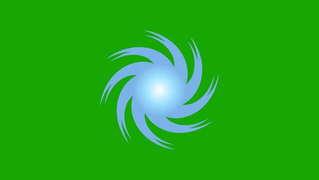 Hurricane Weather Animated Icon video on a green background. Loop Animation. Weather icon animated with alpha channel, Key color