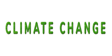 Gras Text Effekt mit den Buchstaben "Climate change"
