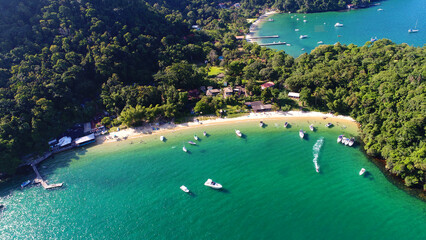 Boats on the beach of Angra dos Reis Brazil
