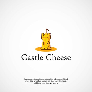castle cheese logo design concept