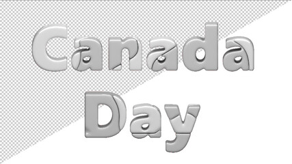 3d render. Canada day text