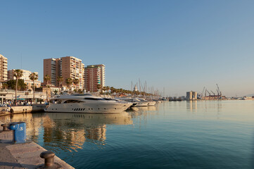 Fototapeta na wymiar Port with luxury boats docked