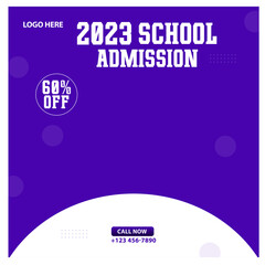 Naklejka premium School social media post and banner