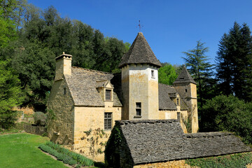Fototapeta na wymiar Castle of Cipières in Saint-Crépin in the Dordogne department, France.