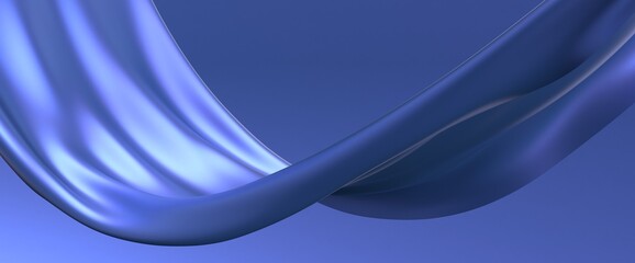 3D render abstract background of smooth lines of spline blue waves