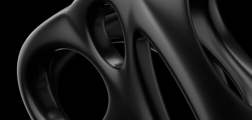 Abstract wave isolated on black background. 3d 3d illustration.