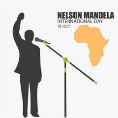 Nelson Mandela International Day Vector. Bain for posters, banners. simple and elegant design - obrazy, fototapety, plakaty