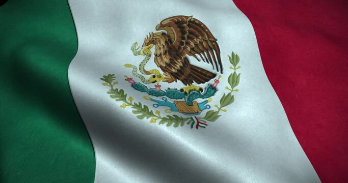 Mexico waving Flag seamless loop animation. 4K Resolution