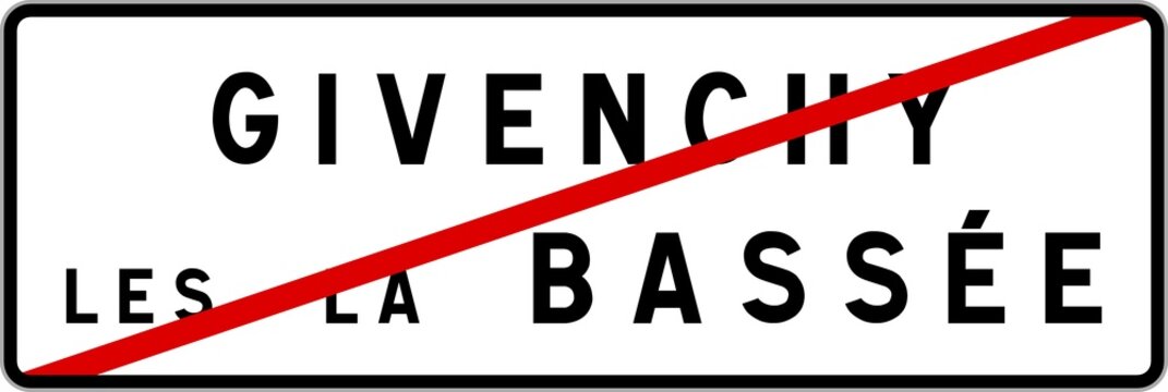Panneau sortie ville agglomération Givenchy-lès-la-Bassée / Town exit sign Givenchy-lès-la-Bassée
