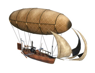 Naklejka premium Steampunk Airship