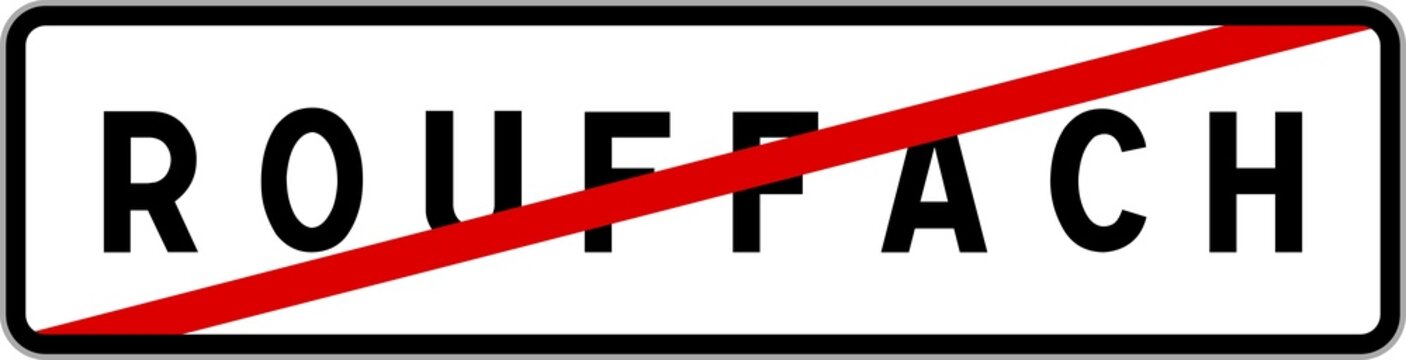 Panneau sortie ville agglom&eacute;ration Rouffach / Town exit sign Rouffach