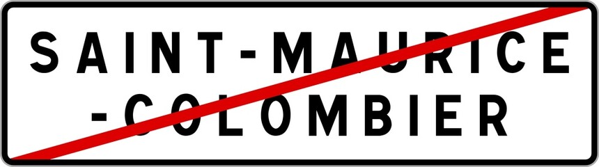 Panneau sortie ville agglomération Saint-Maurice-Colombier / Town exit sign Saint-Maurice-Colombier