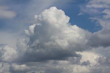 Fototapeta na wymiar White clouds and blue sky with soft focus
