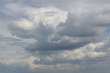 Fototapeta premium White clouds and blue sky with soft focus