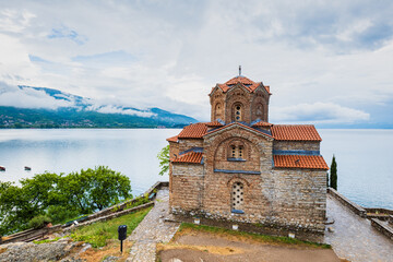 Saint John Kaneo Orthodox Church by Lake Ohrid, North Macedonia. One of the most famous churches in Ohrid, Macedonia