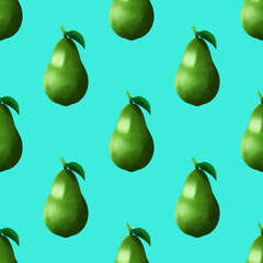 Avocado pattern on a blue background