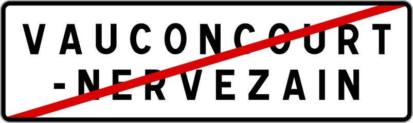 Panneau sortie ville agglomération Vauconcourt-Nervezain / Town exit sign Vauconcourt-Nervezain