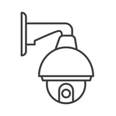 security CCTV camera outline icon- vector illustration
