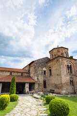 Fototapeta na wymiar The Church of St.Sophia, a church in Ohrid, North Macedonia. The church is one of the most important monuments at Lake Ohrid area, Macedonia