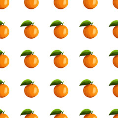 Pattern of oranges on a white background
