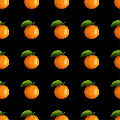 Pattern of oranges on a black background