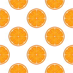 Pattern of sliced oranges white background