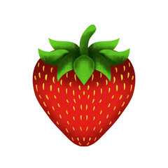 Art strawberry isolated on a white background