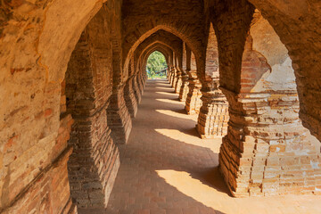 Rasmancha, oldest brick temple of India is a famous tourist attraction in Bishnupur, West Bengal, India. Terracotta-burnt clay-structure is unique. Hindu deities were worshipped here in Ras festival.