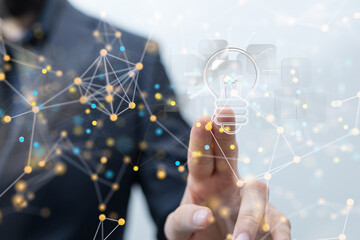 Neural network 3D illustration. Big data and cybersecurity