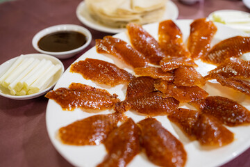 Roasted peking duck with sauce
