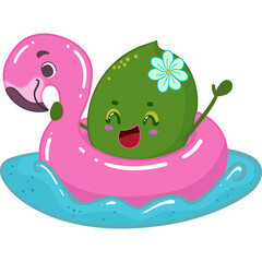 kawaii lime character summer sticker