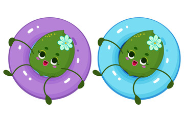 kawaii lime character summer sticker