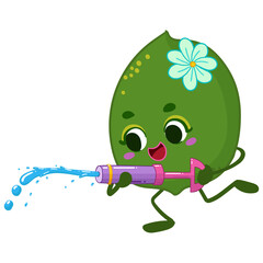 kawaii lime character summer sticker