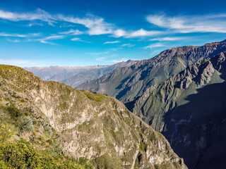 The Colca Canyon is located in a river valley in southern Peru.