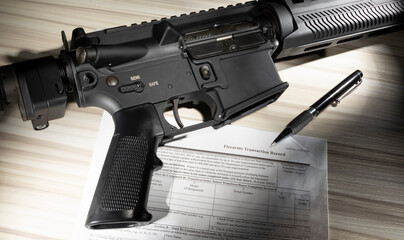 AR-15 and public domain background check form