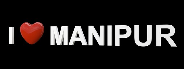 I love Manipur text with black background