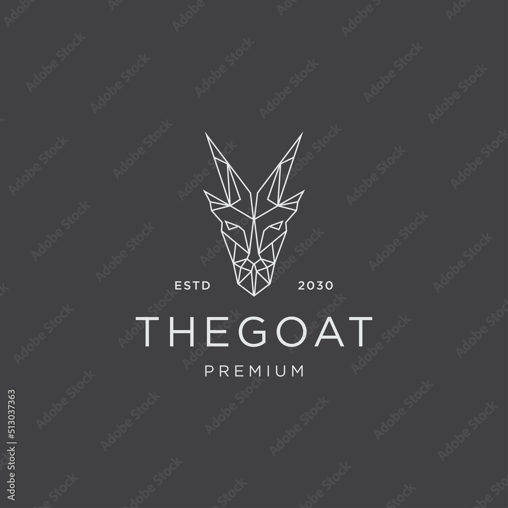 Sticker Template Vector logo design template for wild goat