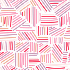 Creative striped endless wallpaper. Doodle style. Hand drawn sketch lines seamless pattern.
