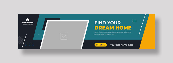 Real estate house sale and home rent advertising social media linkedin banner