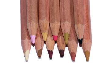 hexagonal wooden pencils of various colors for back to school.