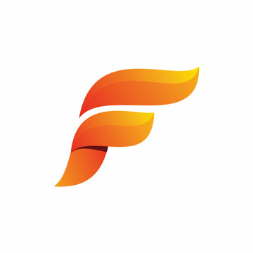 initial letter f flame logo design