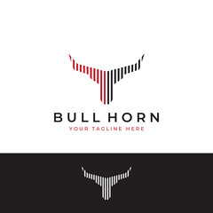 Bull's head horn logo. Using a vector illustration template design concept.